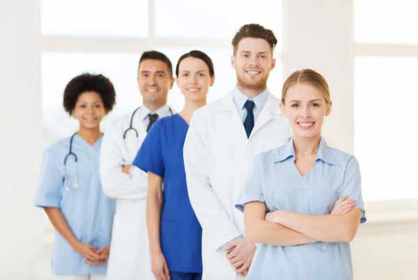 group of medical professionals of diverse races